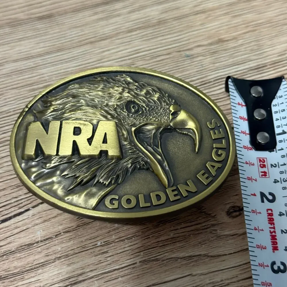 Golden NRA Eagles Belt Buckle